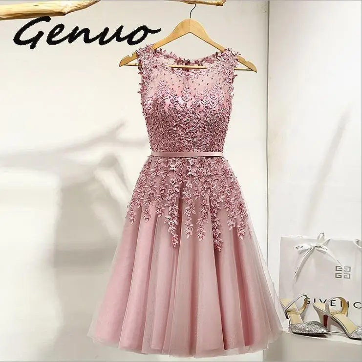 Genuo New Hot Sell Elegant Knee Length Elegant Women Girls Dresses Appliques Beads Formal Party Dresses Pink Red Light Blue
Genuo New Hot Sell Elegant Knee Length Elegant Women Girls Dresses Appliques Beads Formal Party Dresses Pink Red Light Blue