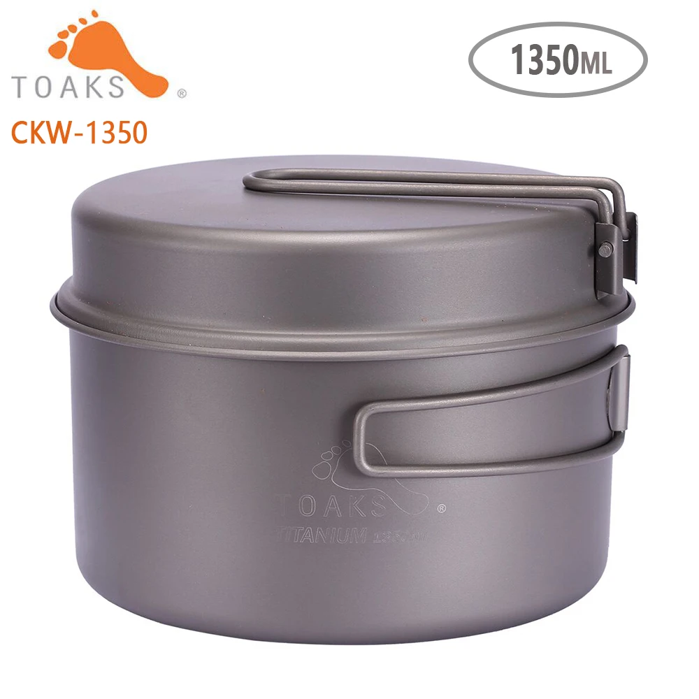 2in1 TOAKS Titanium Pot Pan Set with Folding Handle Cooking Pan Frying Cookware Set 1350ml Ultralight Healthy Mesh Bag CKW-1350
2in1 TOAKS Titanium Pot Pan Set with Folding Handle Cooking Pan Frying Cookware Set 1350ml Ultralight Healthy Mesh Bag CKW-1350