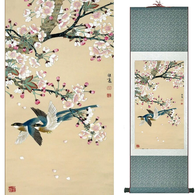 Birds and flower Painting Home Office Decoration Chinese scroll painting birds painting Spring picturesPrinted painting
Birds and flower Painting Home Office Decoration Chinese scroll painting birds painting Spring picturesPrinted painting