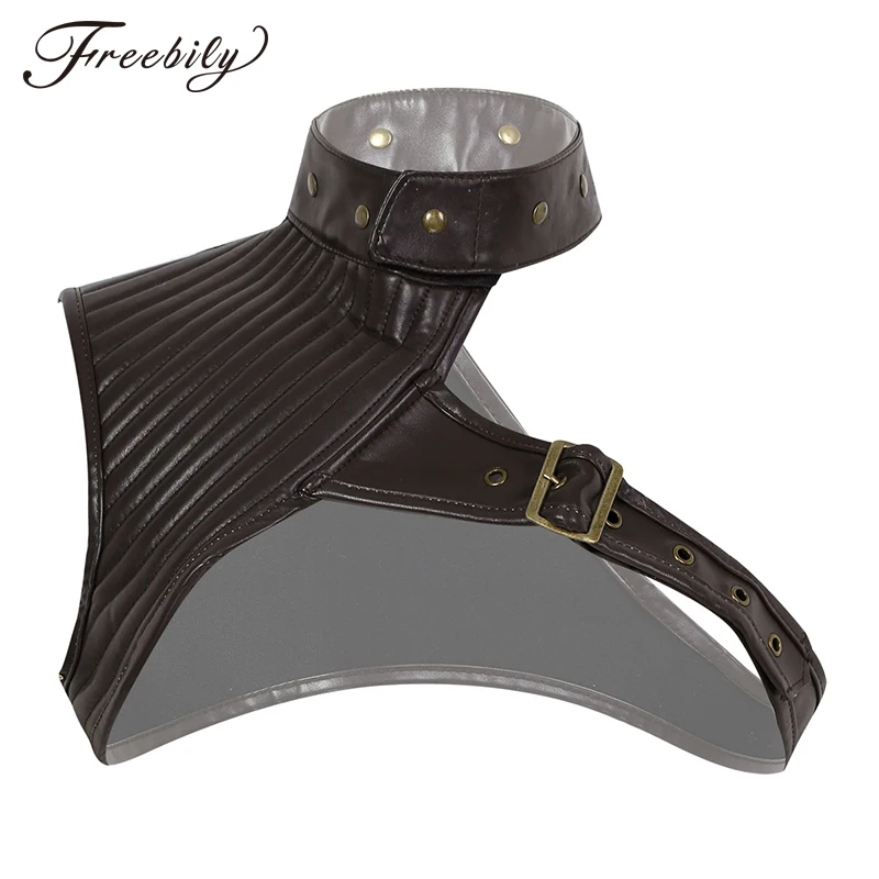 Women Brown Faux Leather Halter Crop Tops One Shoulder Adjustable Steampunk Gothic Chest Harness Belt Sexy Corset Bustier
Women Brown Faux Leather Halter Crop Tops One Shoulder Adjustable Steampunk Gothic Chest Harness Belt Sexy Corset Bustier