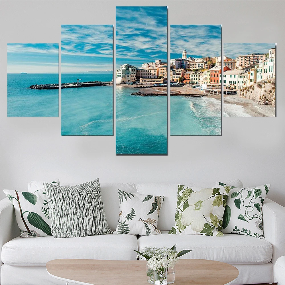 5 Pieces Wall Art Canvas Painting Seascape House Poster Modern Living Room Wall Modern Home Decoration Abstract Modular Pictures
5 Pieces Wall Art Canvas Painting Seascape House Poster Modern Living Room Wall Modern Home Decoration Abstract Modular Pictures