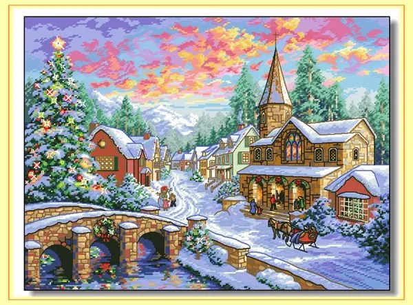 Holiday Village Christmas Winter Town Needlework 14CT Canvas Unprinted Handmade Embroidery Cross Stitch Kit Set DIY Home Decor
Holiday Village Christmas Winter Town Needlework 14CT Canvas Unprinted Handmade Embroidery Cross Stitch Kit Set DIY Home Decor