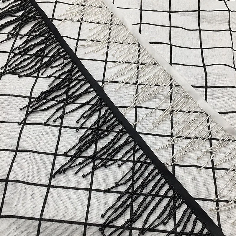 5yards Heavy work beaded lace black and white pearl hanging tassel lace skirt wedding dress diy decorative clothing accessories
5yards Heavy work beaded lace black and white pearl hanging tassel lace skirt wedding dress diy decorative clothing accessories
