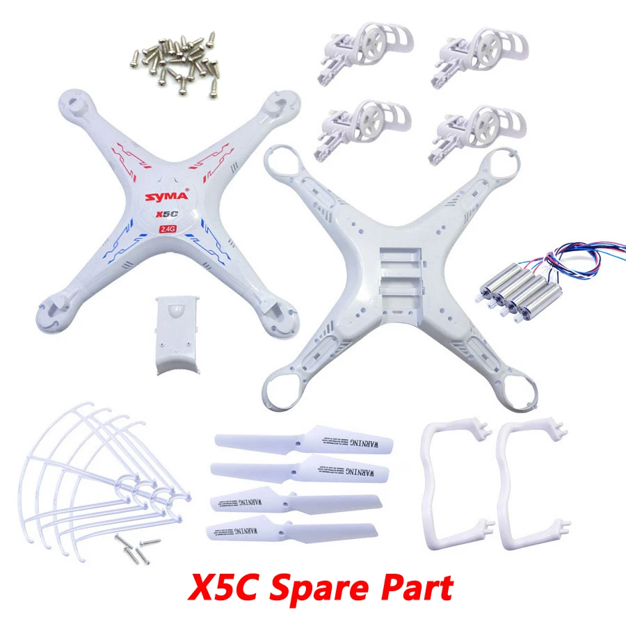 X5C Body Shell Propeller Blade Protection Frame Landing Skid Battery Cover Motor Frame Motor for SYMA X5C X5C-1 Spare Part Set
X5C Body Shell Propeller Blade Protection Frame Landing Skid Battery Cover Motor Frame Motor for SYMA X5C X5C-1 Spare Part Set