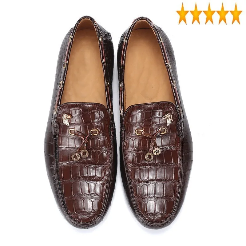 Designer Luxury Men Boat Brown Loafers Genuine Crocodile Leather Formal 2021 Breathable British Office Flat Shoes
Designer Luxury Men Boat Brown Loafers Genuine Crocodile Leather Formal 2021 Breathable British Office Flat Shoes