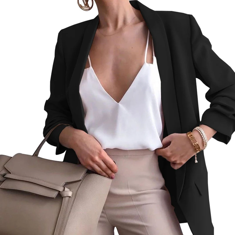 Loose Office Outerwear Ladies Chic Lady Urban Outfits Jacket Elegant Blazers Basic Blazer Casual Fashion Women Blazer Suits Coat
Loose Office Outerwear Ladies Chic Lady Urban Outfits Jacket Elegant Blazers Basic Blazer Casual Fashion Women Blazer Suits Coat