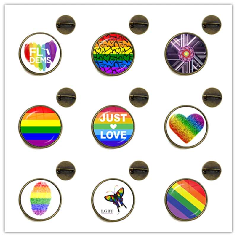 Gay Pride Rainbow Brooch Lesbian LGBT 20mm Glass Dome Cabochon Collar Pins Jewelry For Women Men Just Lover Gift For Homosexual
Gay Pride Rainbow Brooch Lesbian LGBT 20mm Glass Dome Cabochon Collar Pins Jewelry For Women Men Just Lover Gift For Homosexual
