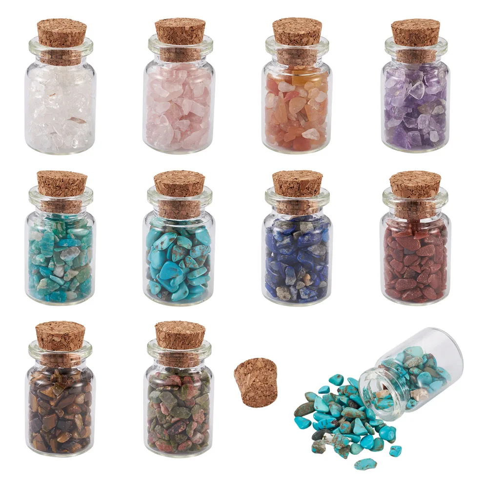 10pcs/Set Glass Wishing Bottle with Synthetic/Natural Gemstone Chips Beads Wish Bottle Home Decorations Pendant Stone Set
10pcs/Set Glass Wishing Bottle with Synthetic/Natural Gemstone Chips Beads Wish Bottle Home Decorations Pendant Stone Set