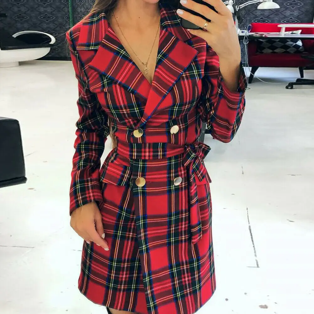 2024 Hot Selling Autumn and Winter Long Sleeved Lace Up Red and Black Plaid Suit with A Lapel Jacket, Dress, Women's Short Skirt
2024 Hot Selling Autumn and Winter Long Sleeved Lace Up Red and Black Plaid Suit with A Lapel Jacket, Dress, Women's Short Skirt