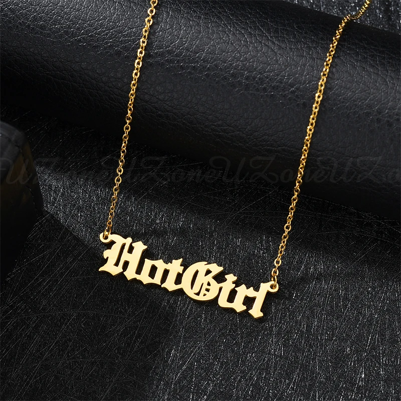 Old Englise Nameplate Custom Necklace Stainless Steel Custom Personalized Pendants Gold Rose Steel Necklaces For Women Gifts
Old Englise Nameplate Custom Necklace Stainless Steel Custom Personalized Pendants Gold Rose Steel Necklaces For Women Gifts