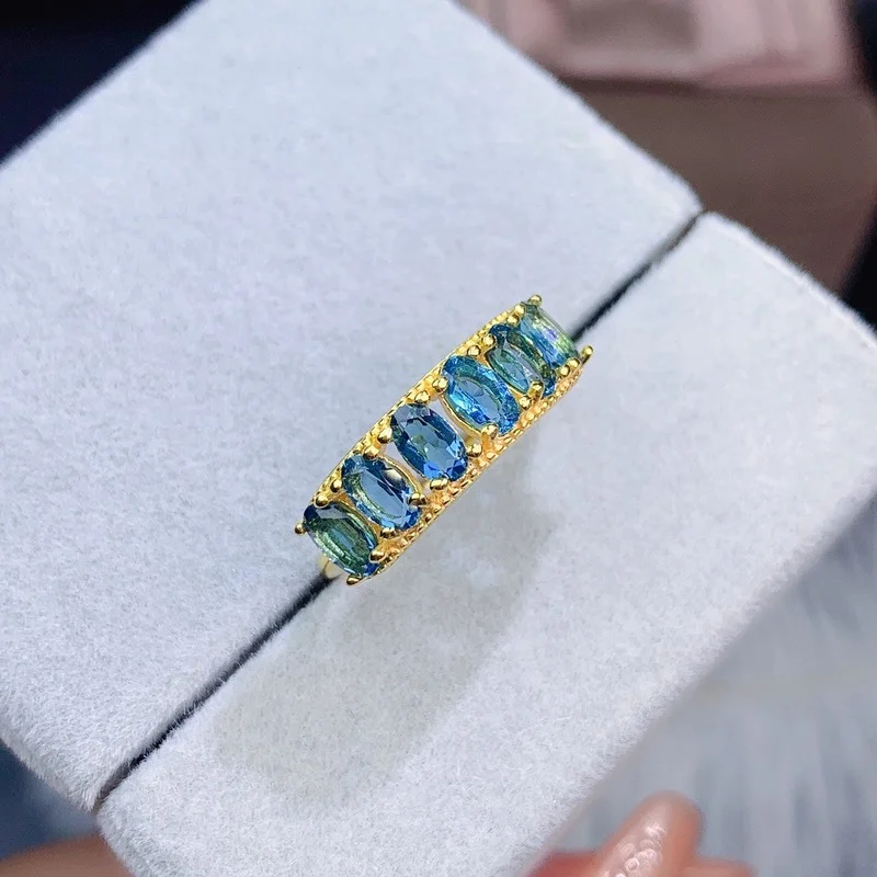 Natural Gemstone Women's Ring Blue Topaz Solid 925 Sterling Silver Rings Fine Elegant Jewelry for Presents Gift
Natural Gemstone Women's Ring Blue Topaz Solid 925 Sterling Silver Rings Fine Elegant Jewelry for Presents Gift