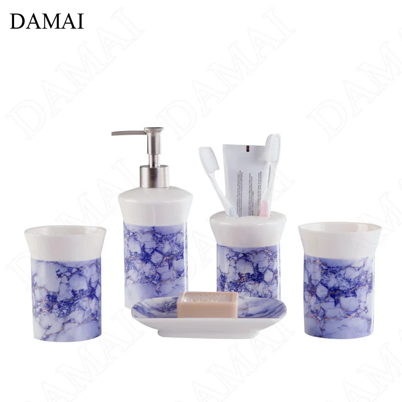 Creativity Hand Painted Bathroom Accessories Set Ceramic Nordic Classical Marble Texture Home Five Piece Set Shower Accessories
Creativity Hand Painted Bathroom Accessories Set Ceramic Nordic Classical Marble Texture Home Five Piece Set Shower Accessories
