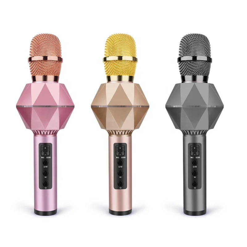 New Professional Mini Portable Diamond Design Wireless Handheld Karaoke Microphone with Speaker with Multi-color LED Lights
New Professional Mini Portable Diamond Design Wireless Handheld Karaoke Microphone with Speaker with Multi-color LED Lights