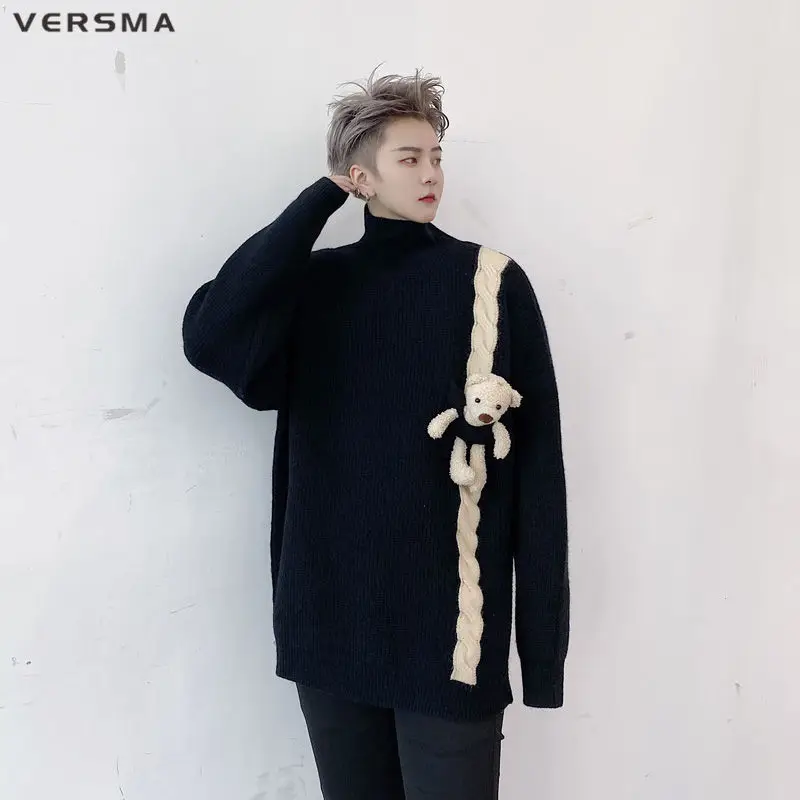 VERSMA Japanese Harajuku Cartoon Patchwork Sweater Men Women Pullover Winter Streetwear Oversized Thick Turtleneck Men Sweaters
VERSMA Japanese Harajuku Cartoon Patchwork Sweater Men Women Pullover Winter Streetwear Oversized Thick Turtleneck Men Sweaters