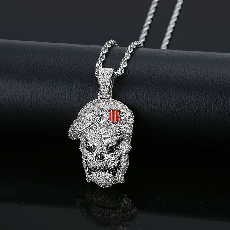 Black and White AAA CZ Stone Paved Bling Iced Out Cool Skull Pendants Necklace for Men Boys HIP HOP Rapper Jewelry Drop Shipping
Black and White AAA CZ Stone Paved Bling Iced Out Cool Skull Pendants Necklace for Men Boys HIP HOP Rapper Jewelry Drop Shipping