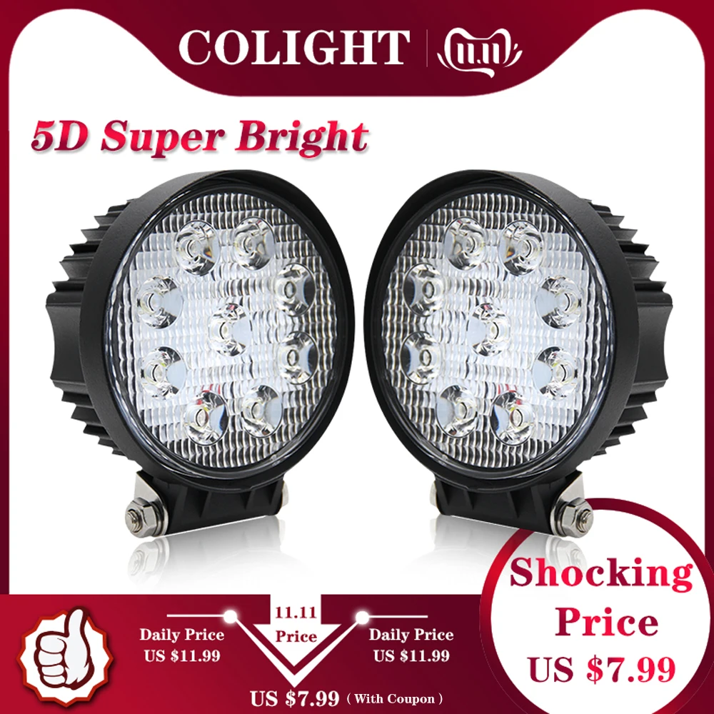 CO LIGHT 27W 4.3 inch LED Work Light 5D Flood Spot Led Beams Driving Lamp for Truck Boat Offroad Lada ATV 4WD 12V 24V Fog Light
CO LIGHT 27W 4.3 inch LED Work Light 5D Flood Spot Led Beams Driving Lamp for Truck Boat Offroad Lada ATV 4WD 12V 24V Fog Light