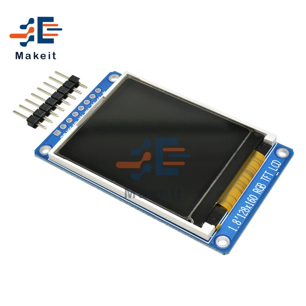 Полноцветный модуль ЖК-дисплея TFT 1,8 дюйма 1,8x128, интерфейс SPI, ST7735S, Привод IC, Замена платы OLED дисплея для Arduino
Полноцветный модуль ЖК-дисплея TFT 1,8 дюйма 1,8x128, интерфейс SPI, ST7735S, Привод IC, Замена платы OLED дисплея для Arduino
