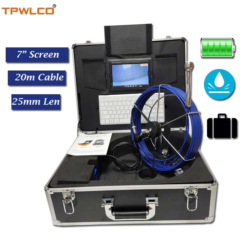 7inch HD 1080P Pipe Inspection Camera Reviews System With Keyboard And DVR 20m Waterproof 25mm High Quality Endoscope Camera
7inch HD 1080P Pipe Inspection Camera Reviews System With Keyboard And DVR 20m Waterproof 25mm High Quality Endoscope Camera