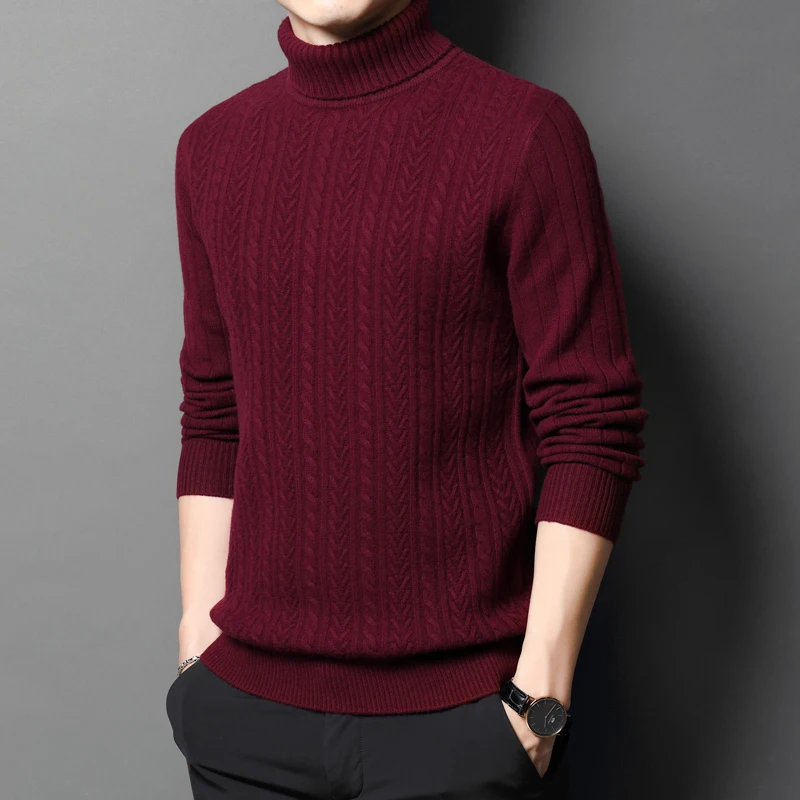 2021 New Men's Thick Cashmere Sweater Winter 100% Wool Knitwear Male Twisted Pure Wool Jumper High Collar Warm Sweaters
2021 New Men's Thick Cashmere Sweater Winter 100% Wool Knitwear Male Twisted Pure Wool Jumper High Collar Warm Sweaters