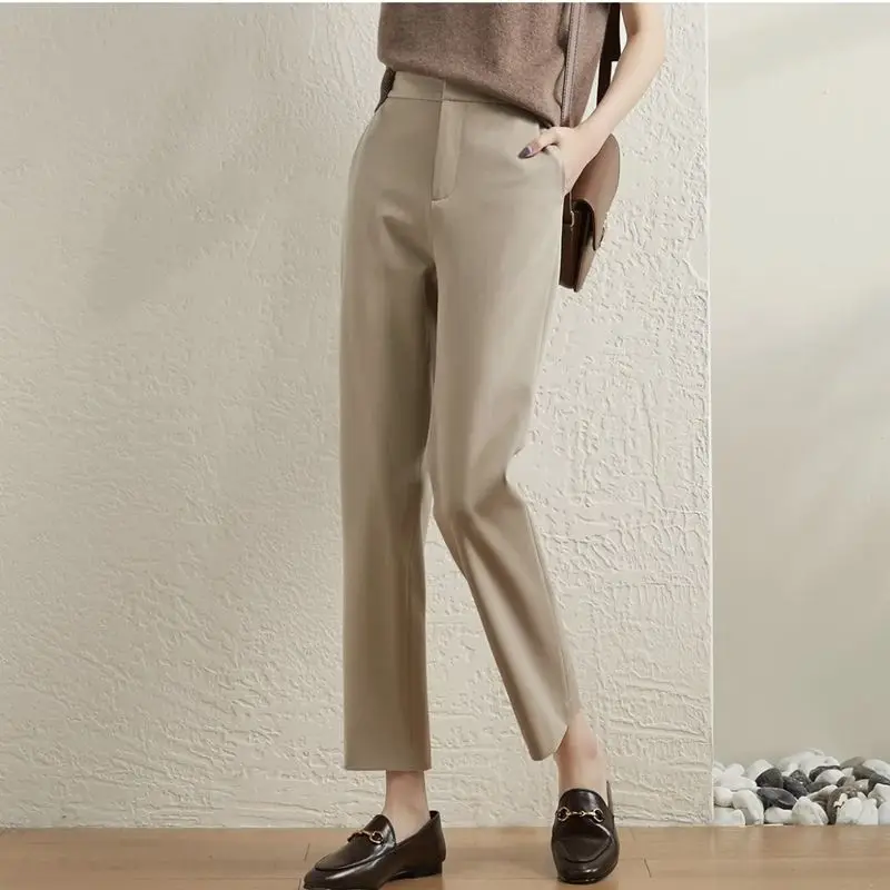 2021 Women Spring Autumn New Office Lady Casual Pants Female High Waist Straight Trousers Ladies Solid Loose Suit Pants S30
2021 Women Spring Autumn New Office Lady Casual Pants Female High Waist Straight Trousers Ladies Solid Loose Suit Pants S30