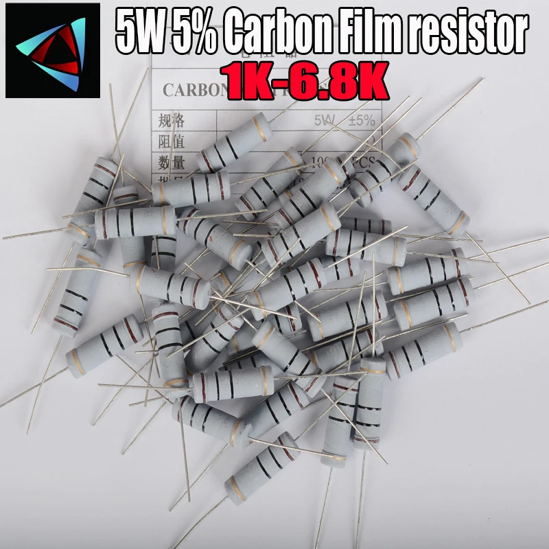 5pcs 5W 5% Carbon Film resistor 1R ~ 1M 1K 1.2K 1.5K 1.8K 2K 2.2K 2.4K 2.7K 3K 3.3K 3.6K 3.9K 4.3K 4.7K 5.1K 5.6K 6.2K 6.8K ohm
5pcs 5W 5% Carbon Film resistor 1R ~ 1M 1K 1.2K 1.5K 1.8K 2K 2.2K 2.4K 2.7K 3K 3.3K 3.6K 3.9K 4.3K 4.7K 5.1K 5.6K 6.2K 6.8K ohm
