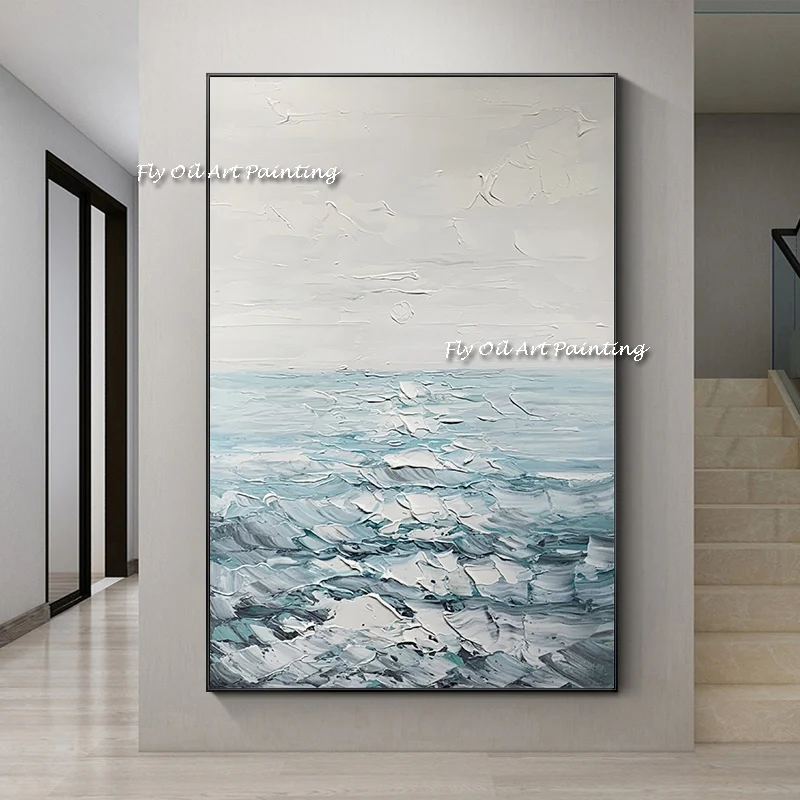 Handpinted Abstract Oil Painting Best Art High Quality Gray Blue Sea View Canvas Handmade Painted Home Decor Artwork
Handpinted Abstract Oil Painting Best Art High Quality Gray Blue Sea View Canvas Handmade Painted Home Decor Artwork