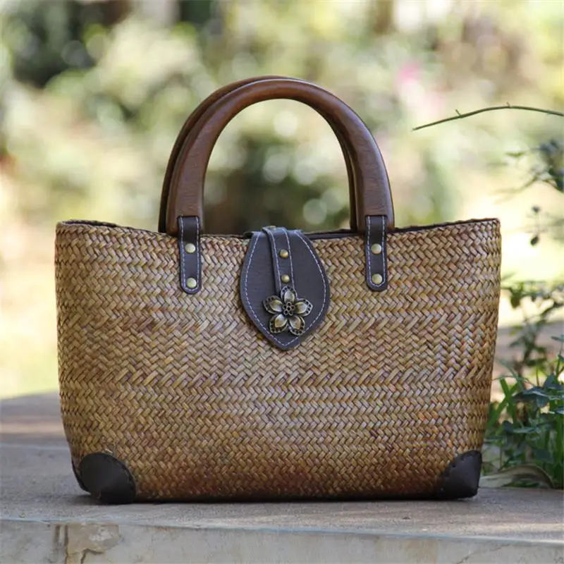36x20CM Straw Bag Original Retro Hand-woven Women Handbag Hand-held Literary Retro Handbag a6102
36x20CM Straw Bag Original Retro Hand-woven Women Handbag Hand-held Literary Retro Handbag a6102