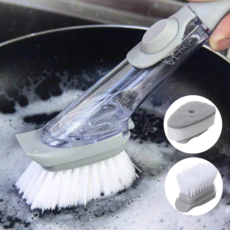 Kitchen Cleaning Brush 2 In 1 Long Handle Cleaning Sponge Removable Brush Dispenser DishWashing Sponge Brush For Kitchen Tools
Kitchen Cleaning Brush 2 In 1 Long Handle Cleaning Sponge Removable Brush Dispenser DishWashing Sponge Brush For Kitchen Tools