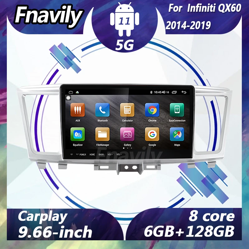 Fnavily 9,66 "Android 11 автомобильная аудиосистема для Infiniti QX60 видео dvd-плеер автомобильное радио GPS стереосистемы навигация DSP BT 5G 2014 - 2019
Fnavily 9,66 "Android 11 автомобильная аудиосистема для Infiniti QX60 видео dvd-плеер автомобильное радио GPS стереосистемы навигация DSP BT 5G 2014 - 2019