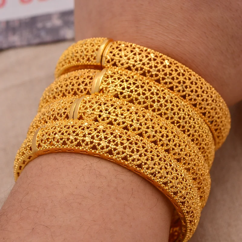 Dubai Bride Gold Color Bangles for Women Ethiopian Bracelets African Jewelry Middle East Arabic Ornaments
Dubai Bride Gold Color Bangles for Women Ethiopian Bracelets African Jewelry Middle East Arabic Ornaments