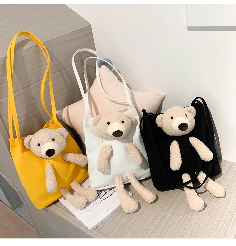 Women Bag Lovely Bear Canvas Tote Bag Korean Ladylike Shoulder Bags Handbag School Bag Shopping Bag High-capacity
Women Bag Lovely Bear Canvas Tote Bag Korean Ladylike Shoulder Bags Handbag School Bag Shopping Bag High-capacity