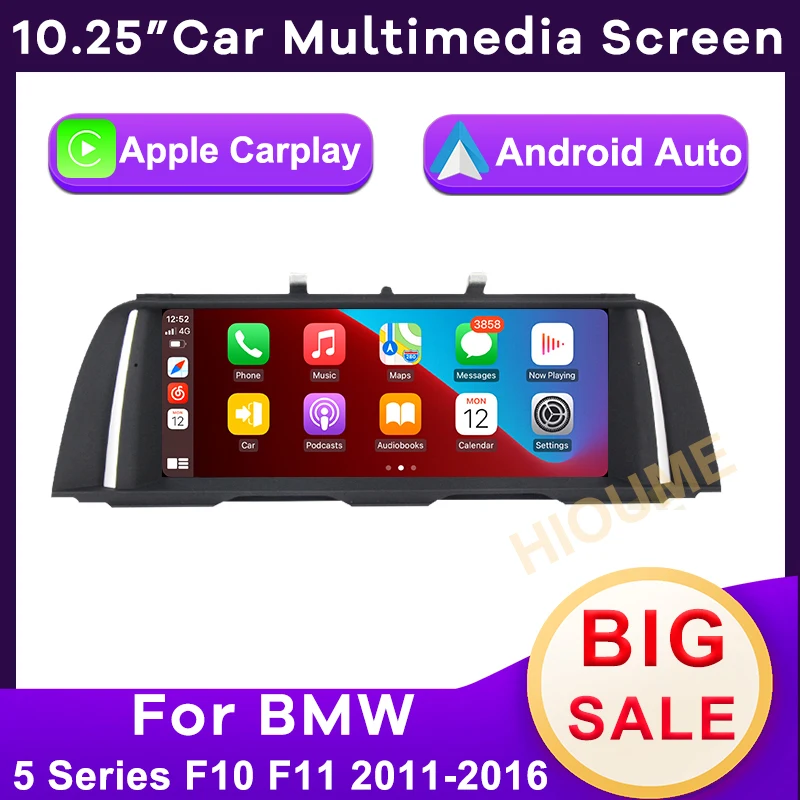 10.25 inch Auto Multimedia Wireless Apple CarPlay Android auto for BMW 5 Series F10/F11/520 (2011-2016) CIC/NBT Car Accessories
10.25 inch Auto Multimedia Wireless Apple CarPlay Android auto for BMW 5 Series F10/F11/520 (2011-2016) CIC/NBT Car Accessories
