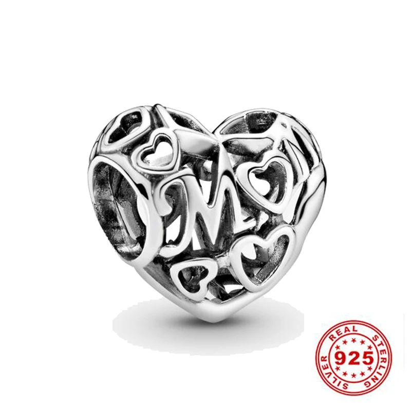 925 Sterling Silver Love Heart Mom DIY fine Hollow Beads Fit Original Pandora Charm Bracelet Jewelry
925 Sterling Silver Love Heart Mom DIY fine Hollow Beads Fit Original Pandora Charm Bracelet Jewelry