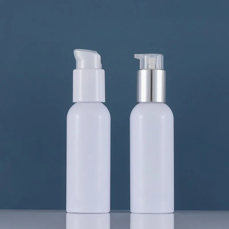 100ml clear/white plastic PET bottle with shiny silver white pump for lotion/emulsion/foundation/serum liquid skin care packing
100ml clear/white plastic PET bottle with shiny silver white pump for lotion/emulsion/foundation/serum liquid skin care packing