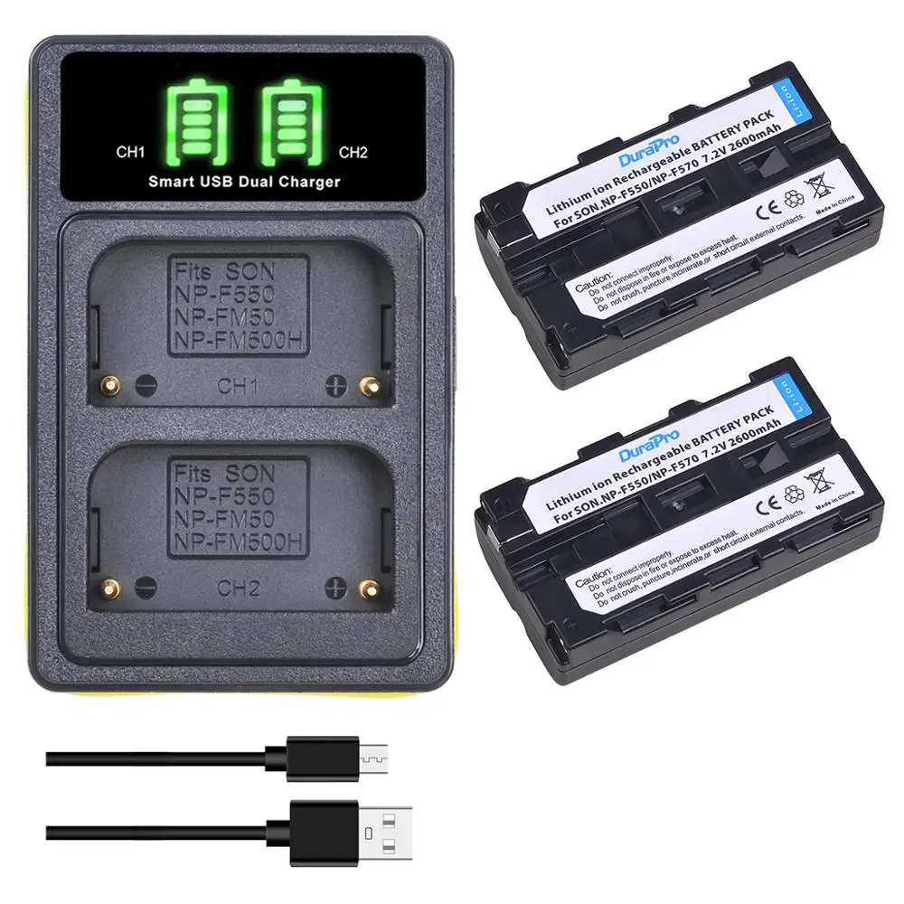 2600mAH NP-F550 NP-F570 NP F550 Camera Battery +LED USB Charger with Type C for Sony NP-F330 NP-F530 NP-F570 NP-FM50 CCD-RV100
2600mAH NP-F550 NP-F570 NP F550 Camera Battery +LED USB Charger with Type C for Sony NP-F330 NP-F530 NP-F570 NP-FM50 CCD-RV100
