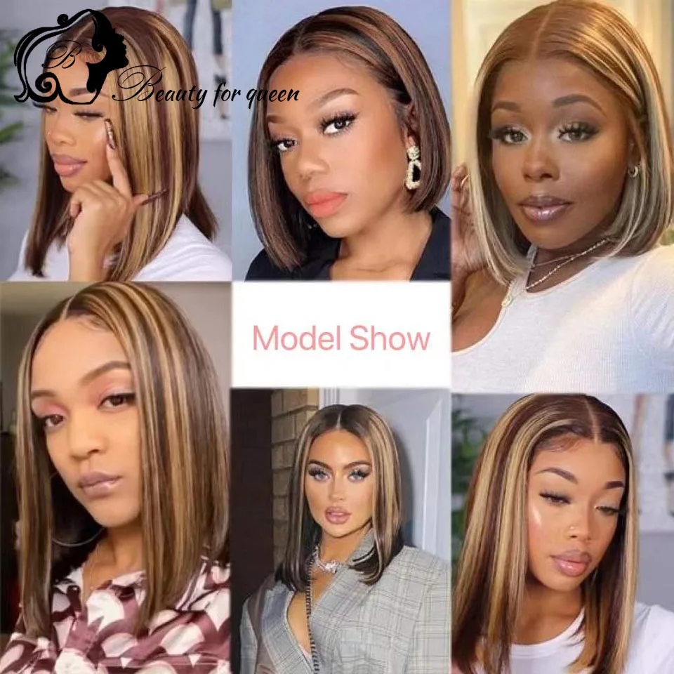 Highlight Brown Straight Short Bob 200 Density Transparent Lace Frontal Wigs High Quality Brazilian Colored Human Hair Wig
Highlight Brown Straight Short Bob 200 Density Transparent Lace Frontal Wigs High Quality Brazilian Colored Human Hair Wig