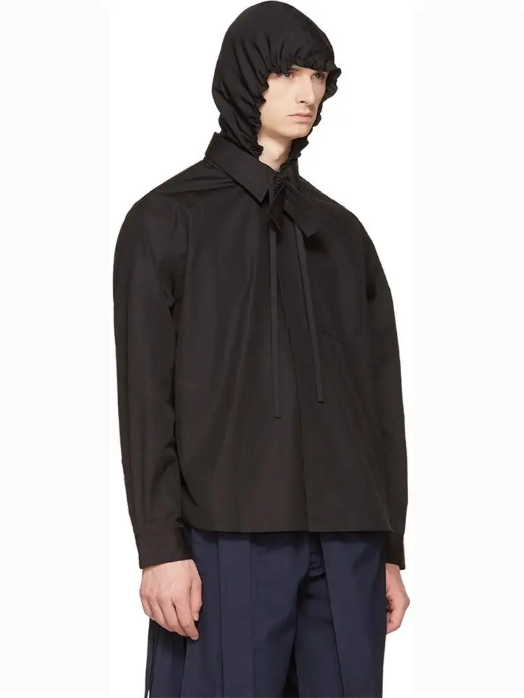 Men's Long-Sleeve Hooded Shirt Spring And Autumn New Korean Stand Collar Design Fashion Casual Loose Large Shirt
Men's Long-Sleeve Hooded Shirt Spring And Autumn New Korean Stand Collar Design Fashion Casual Loose Large Shirt