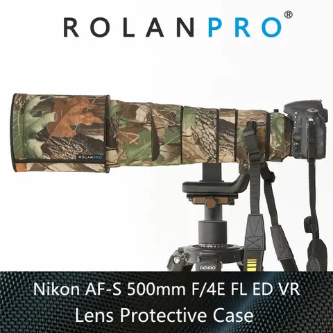 ROLANPRO impermeabile Lens Coat per Nikon AF-S 500mm F/4E FL ED VR Lens Camouflage Rain Cover Lens protettivo manica lens cap