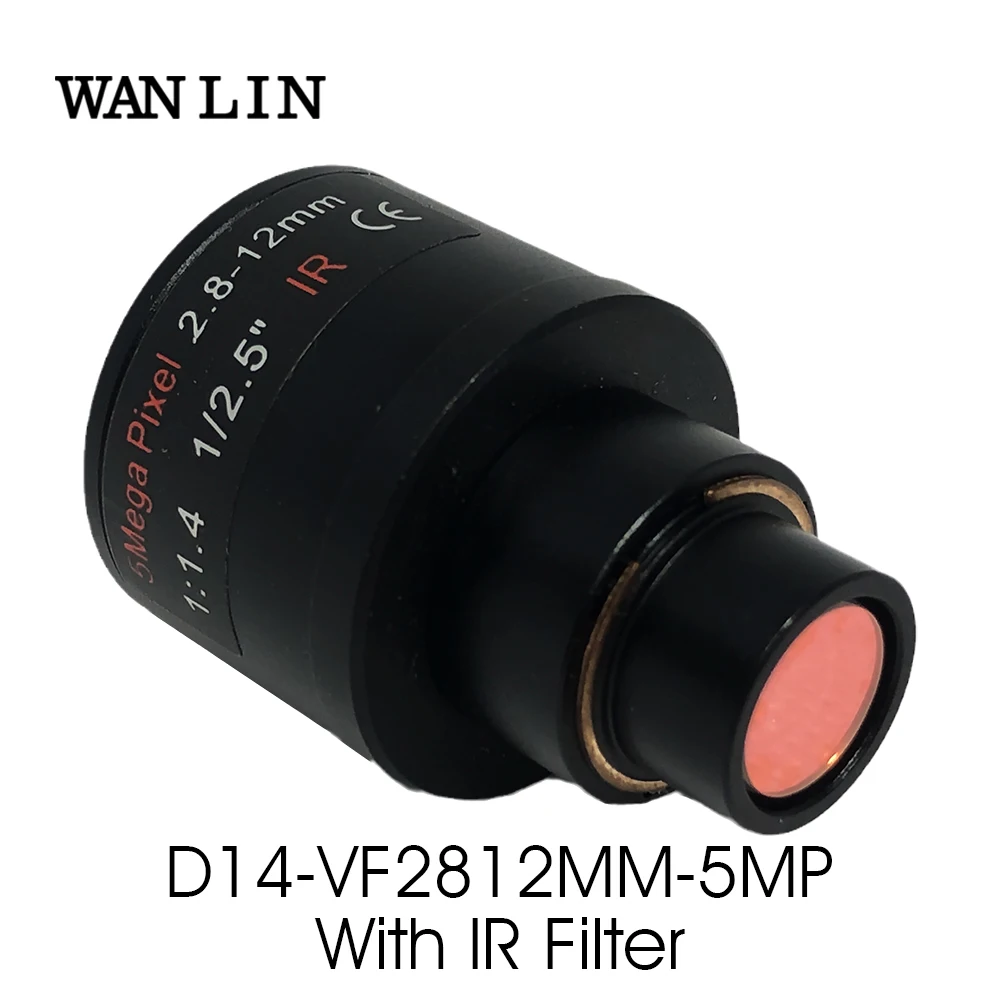 5MP 5.0Megapixel Varifocal 2.8-12mm Lens with IR Filter D14 Mount F1.4 Horizontal Viewing Angle 90~38D for Action Sport Camera
5MP 5.0Megapixel Varifocal 2.8-12mm Lens with IR Filter D14 Mount F1.4 Horizontal Viewing Angle 90~38D for Action Sport Camera