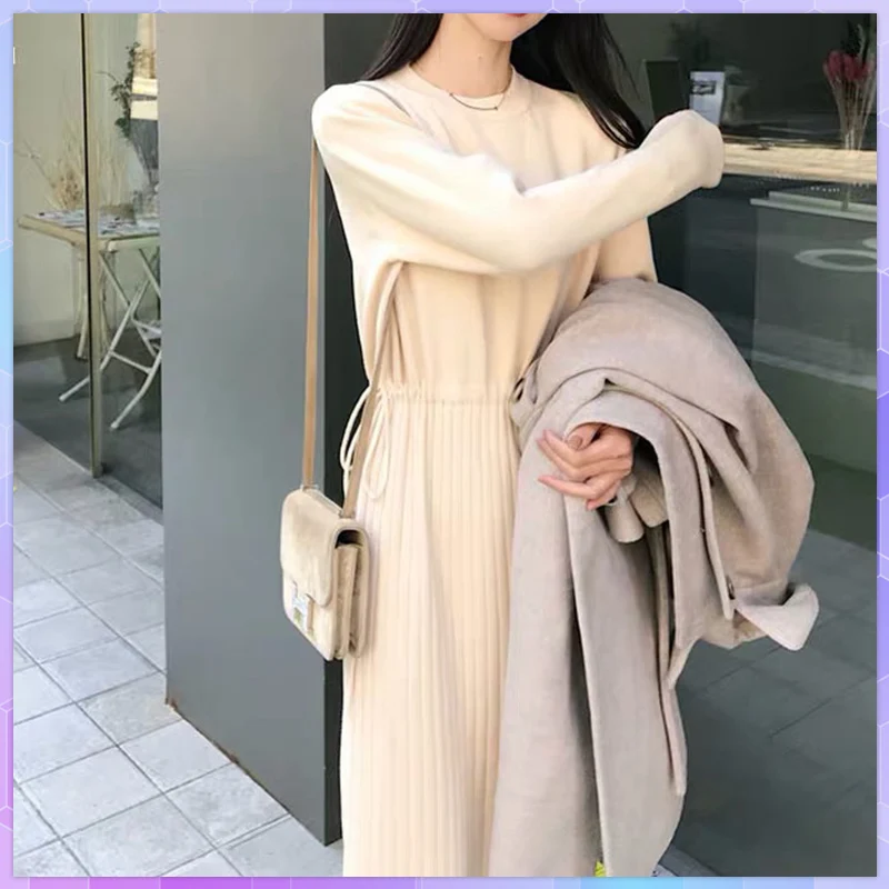 Elegant O-neck Loose Full Sleeve Women Sweater Long Dress Spring Autumn Winter Knitted Dresses Casual Straight Female Vestidos
Elegant O-neck Loose Full Sleeve Women Sweater Long Dress Spring Autumn Winter Knitted Dresses Casual Straight Female Vestidos