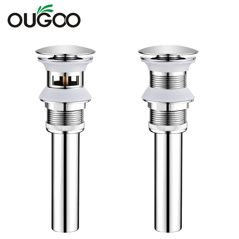 Раковина для раковины, выдвижная сливная пробка из латуни, Золотая раковина для ванной комнаты, выдвижная сливная раковина с и без перелива