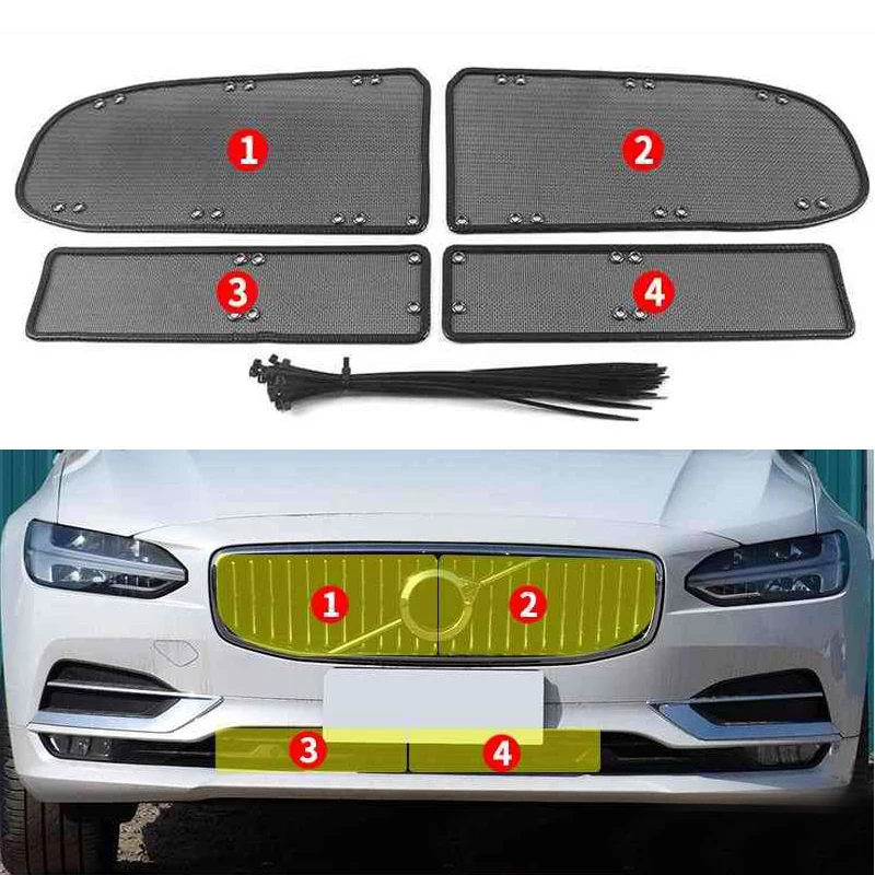 for Volvo S90 2016 2017 2018 2019 2020 Stainless Steel Car Insect Screening Mesh Front Grille Insert Net Accessories 4pcs
for Volvo S90 2016 2017 2018 2019 2020 Stainless Steel Car Insect Screening Mesh Front Grille Insert Net Accessories 4pcs