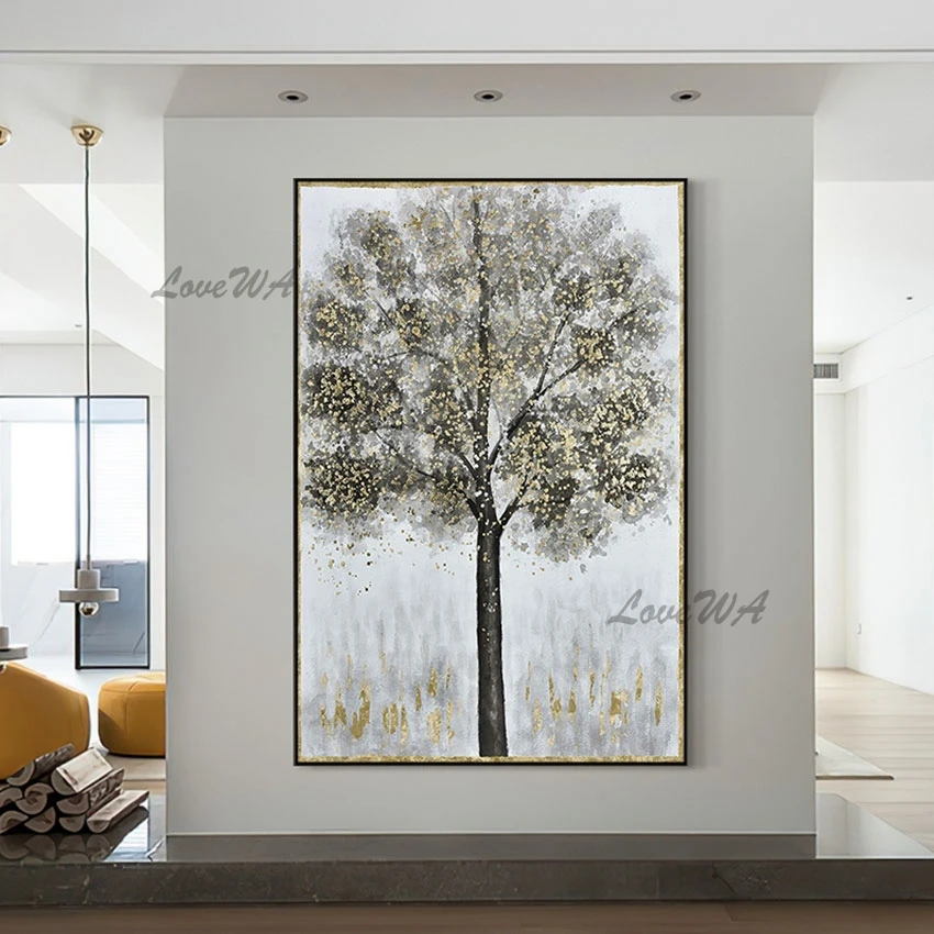 New Arrival Modern Abstract Gold Leaf Tree Oil Painting Canvas Decoration Wall Art Drawing Framless Large Living Room Picture
New Arrival Modern Abstract Gold Leaf Tree Oil Painting Canvas Decoration Wall Art Drawing Framless Large Living Room Picture