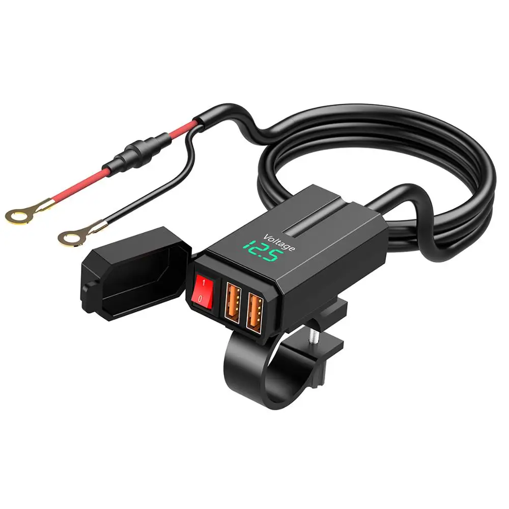 3.1A / 5V Waterproof Motorcycle USB Charger with Voltmeter and ON/Off Switch Quick Charge for Smart Phone / Tablet
3.1A / 5V Waterproof Motorcycle USB Charger with Voltmeter and ON/Off Switch Quick Charge for Smart Phone / Tablet