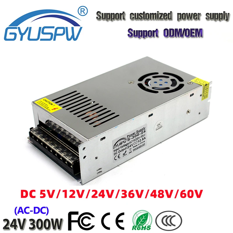 GYu&pW Switching Light Transformer AC 110/ 220V To DC 5V 12V 24V 48V 60V Power Supply Source Adapter For Led Strip CCTV
GYu&pW Switching Light Transformer AC 110/ 220V To DC 5V 12V 24V 48V 60V Power Supply Source Adapter For Led Strip CCTV