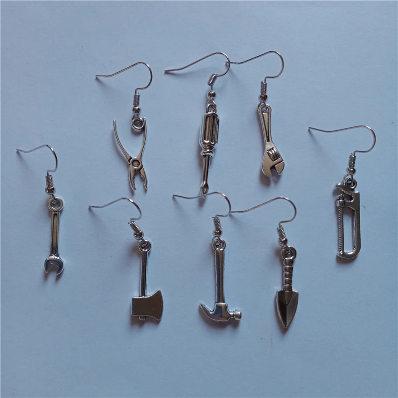 8 Pcs Handmade Earrings Tool Earrings Wrench Earrings Saw Earrings Punk Earrings Gift for DIY Lovers, Tool Jewelry Gift
8 Pcs Handmade Earrings Tool Earrings Wrench Earrings Saw Earrings Punk Earrings Gift for DIY Lovers, Tool Jewelry Gift