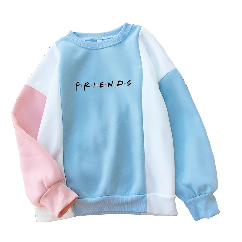 FRIENDS Letter Print Hoodis Women Streetwear Funny Color Block Patchwork O-neck Casual Harajuku Autumn Winter Fleece Sweatshirts
FRIENDS Letter Print Hoodis Women Streetwear Funny Color Block Patchwork O-neck Casual Harajuku Autumn Winter Fleece Sweatshirts