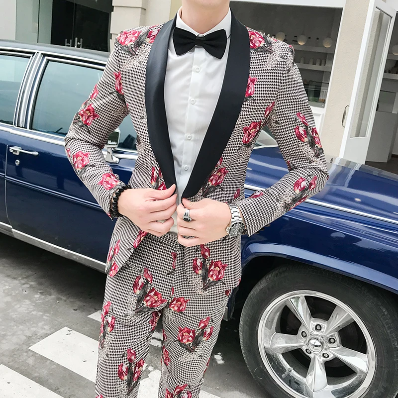 Mens 2020 Autumn Plaid Suits Flowers Suits Mens Night Club Outfits Social Fancy Stage Costumes For Singers Men Korea Colthes
Mens 2020 Autumn Plaid Suits Flowers Suits Mens Night Club Outfits Social Fancy Stage Costumes For Singers Men Korea Colthes