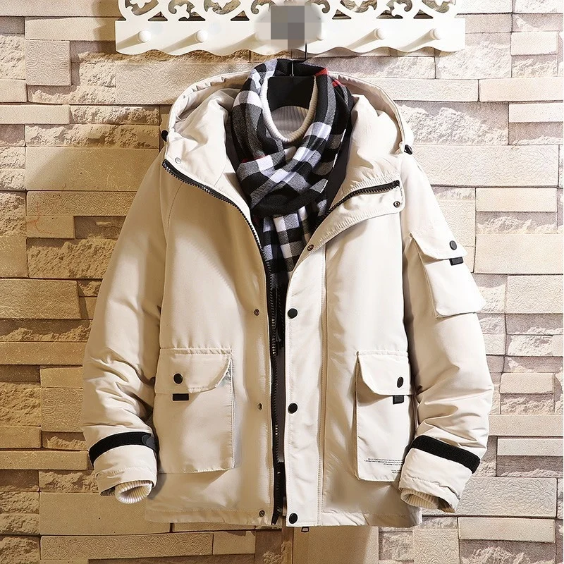Winter Men Thicken Warm Hooded Warm Coat High Street Fashion Casual College Style Outerwear Korean Style Puffy Cotton Jackets
Winter Men Thicken Warm Hooded Warm Coat High Street Fashion Casual College Style Outerwear Korean Style Puffy Cotton Jackets
