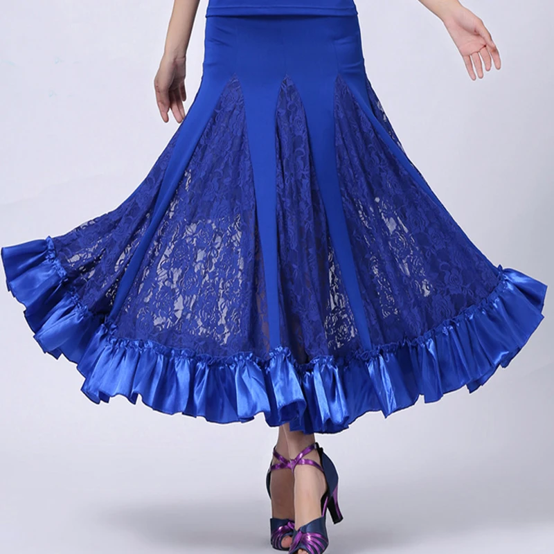 Modern Latin Dance Costumes For Women The Lace Stitching Skirts Adult Ballroom Tango Chacha Training Clothes Big Swing Skirt
Modern Latin Dance Costumes For Women The Lace Stitching Skirts Adult Ballroom Tango Chacha Training Clothes Big Swing Skirt